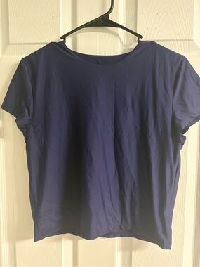 wild fable Navy Short-Sleeve Crop Top